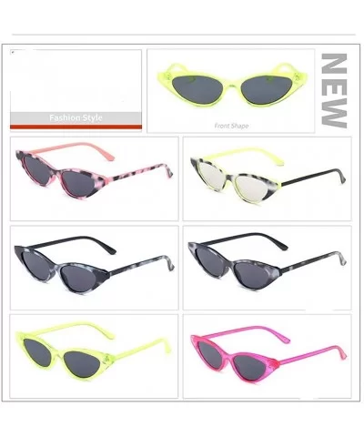 2019 Cat Sunglasses Women Luxury Vintage Flat Top Small Frame Sexy Sun glasses UV400 Shades - Yellow&leopard - C118NQXI86Z $7...