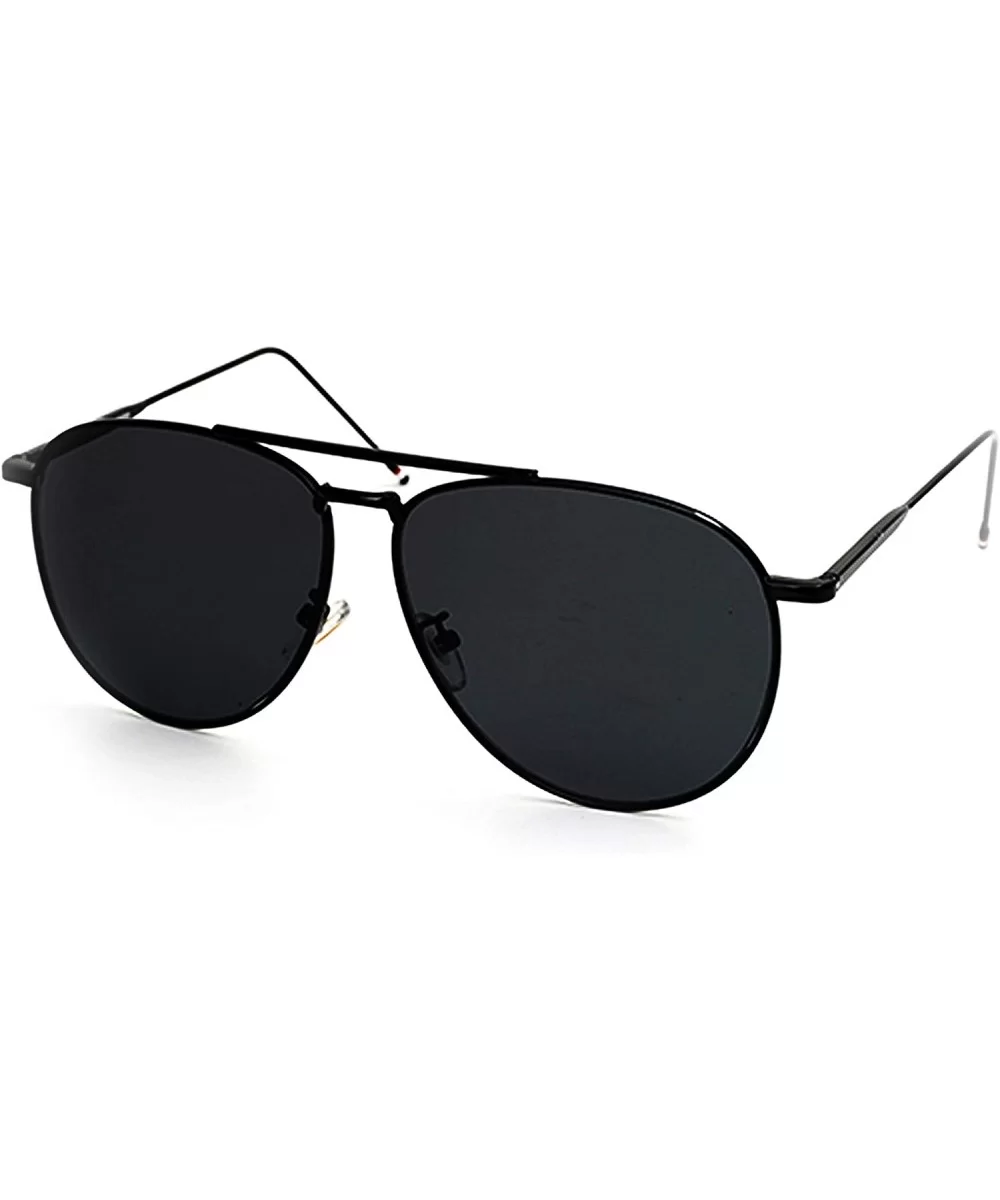 97025 Premium Oversized Flat Aviator Mirrored Sunglass Womens Mens - Premium Flat - CT17YUL4DKX $13.96 Round