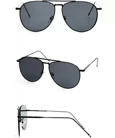 97025 Premium Oversized Flat Aviator Mirrored Sunglass Womens Mens - Premium Flat - CT17YUL4DKX $13.96 Round