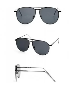 97025 Premium Oversized Flat Aviator Mirrored Sunglass Womens Mens - Premium Flat - CT17YUL4DKX $13.96 Round