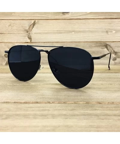 97025 Premium Oversized Flat Aviator Mirrored Sunglass Womens Mens - Premium Flat - CT17YUL4DKX $13.96 Round