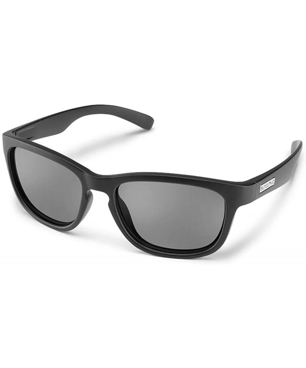 Cinco Polarized Sunglasses - Matte Black/Grey - CB18NWI9RG7 $40.56 Wrap