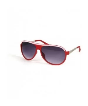 Fashion Color Frame Aviator Metal Temple Style Sunglasses P2060 - Red-gradient Smoke Lens - CX11BOTI4IN $6.25 Aviator