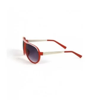 Fashion Color Frame Aviator Metal Temple Style Sunglasses P2060 - Red-gradient Smoke Lens - CX11BOTI4IN $6.25 Aviator