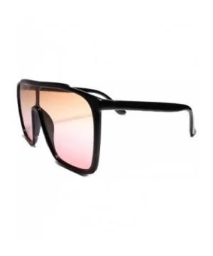 Oversize Exaggerated Retro Shield Style Large Sunglasses - Brown / Pink - CU18U5UEG0D $9.59 Shield