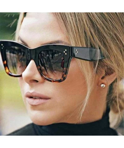 Luxury Rectangle Sunglasses Women Brand Design Retro Colorful Transparent C6 - C3 - CG18YKT8KO4 $6.65 Aviator