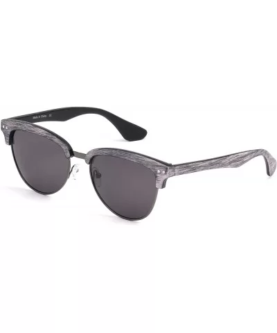 Semi Rimless Polarized Sunglasses Women Men Retro UV 400 Sun Glasses - Grey - CW180LE0CQ2 $8.34 Square