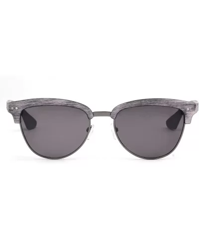 Semi Rimless Polarized Sunglasses Women Men Retro UV 400 Sun Glasses - Grey - CW180LE0CQ2 $8.34 Square