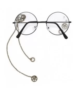 Steampunk Round Glasses Frame Gothic Punk Gear Chain Eyeglasses Spectacles Eyewear Halloween Cosplay Accessories - CW197EOANK...