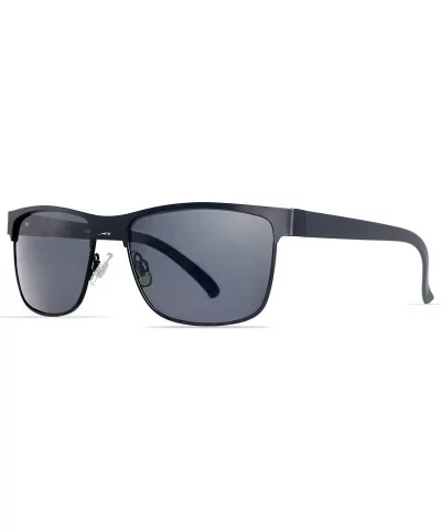 Polarized Sunglasses for Men Driving Fishing 8024 - Black Frame With Grey Lens - CY192O7R24Q $8.84 Square