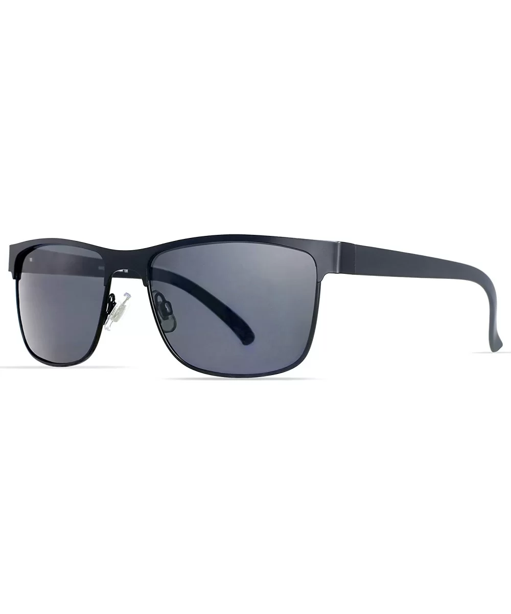 Polarized Sunglasses for Men Driving Fishing 8024 - Black Frame With Grey Lens - CY192O7R24Q $8.84 Square