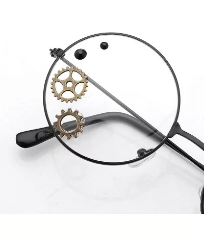 Steampunk Round Glasses Frame Gothic Punk Gear Chain Eyeglasses Spectacles Eyewear Halloween Cosplay Accessories - CW197EOANK...