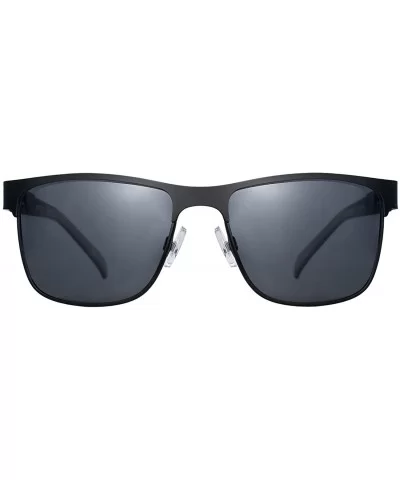 Polarized Sunglasses for Men Driving Fishing 8024 - Black Frame With Grey Lens - CY192O7R24Q $8.84 Square