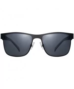 Polarized Sunglasses for Men Driving Fishing 8024 - Black Frame With Grey Lens - CY192O7R24Q $8.84 Square