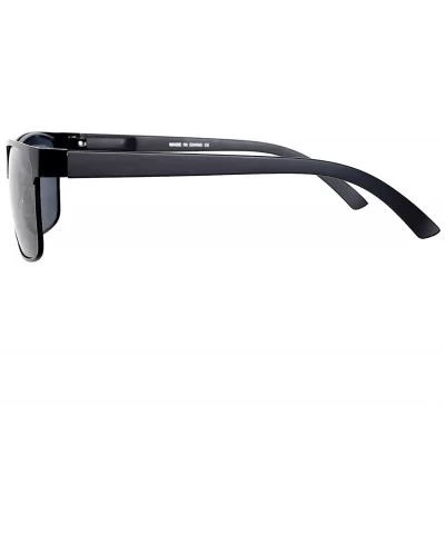 Polarized Sunglasses for Men Driving Fishing 8024 - Black Frame With Grey Lens - CY192O7R24Q $8.84 Square