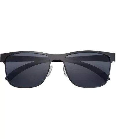 Polarized Sunglasses for Men Driving Fishing 8024 - Black Frame With Grey Lens - CY192O7R24Q $8.84 Square