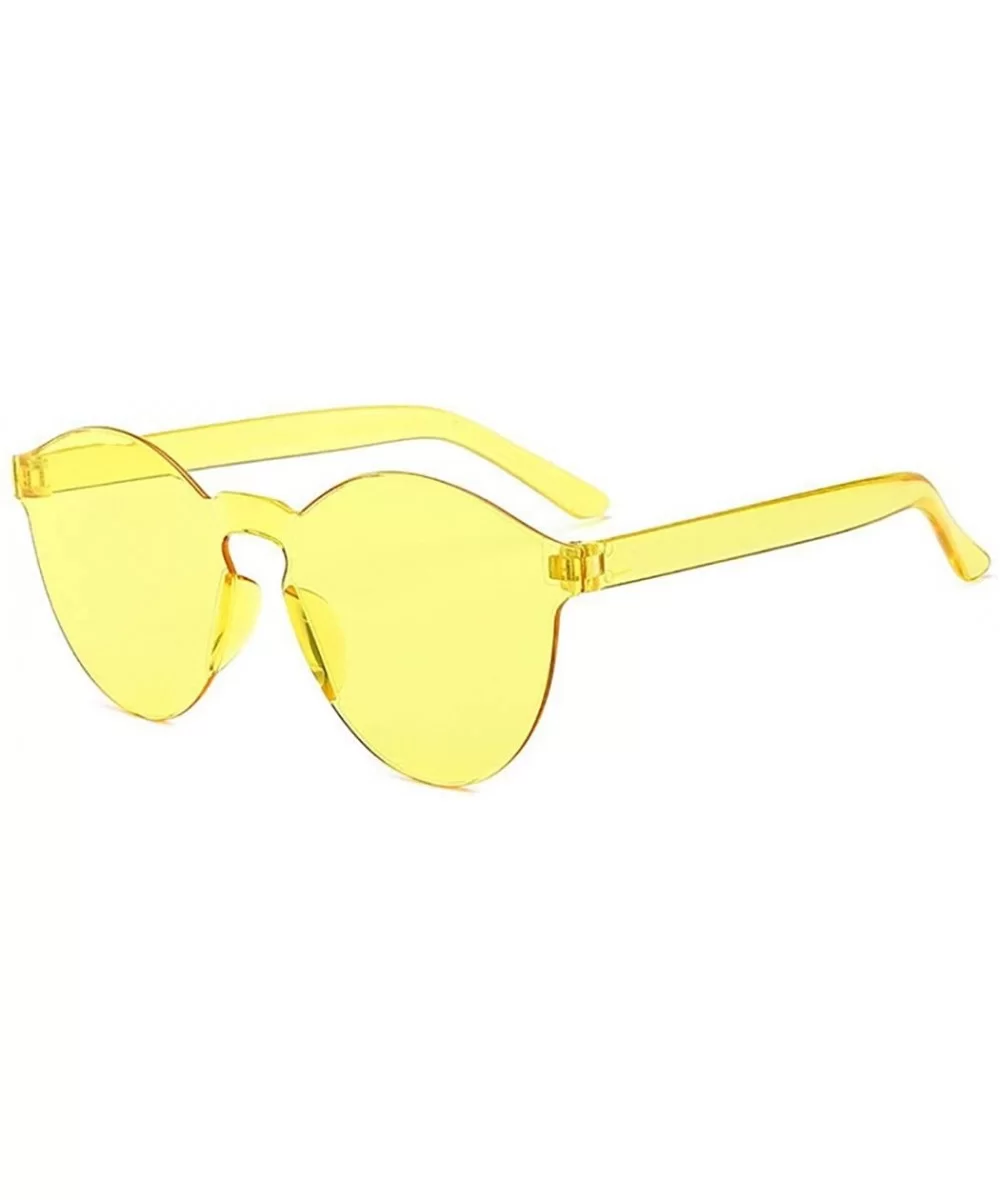 Unisex Fashion Candy Colors Round Frame UV Protection Outdoor Sunglasses Sunglasses - Light Yellow - C3190L2X2XL $14.99 Round