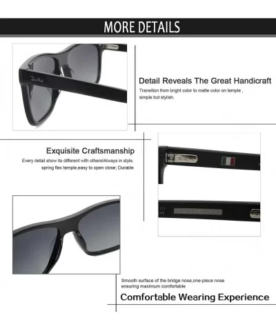 Men decent stylish eyewear with UV protective polarized lens acetate sunglasses - Black - C51966RKEH3 $18.11 Aviator