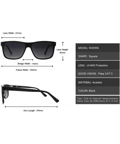 Men decent stylish eyewear with UV protective polarized lens acetate sunglasses - Black - C51966RKEH3 $18.11 Aviator