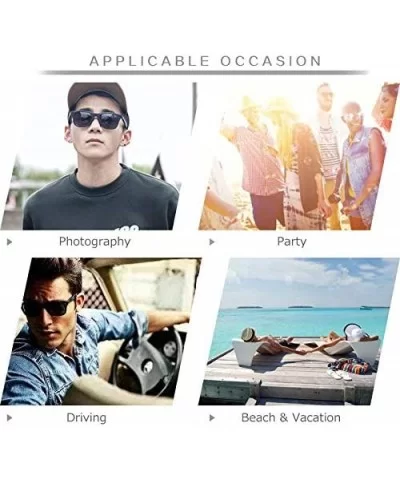 Men decent stylish eyewear with UV protective polarized lens acetate sunglasses - Black - C51966RKEH3 $18.11 Aviator