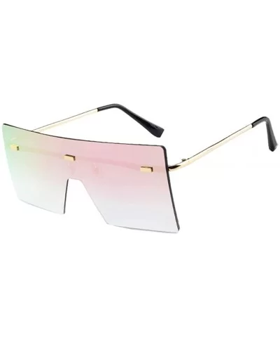 Oversized Square Sunglasses Flat Top Fashion Shades Oversize Sunglasses - Pink - CL195NHNGZ9 $6.78 Square