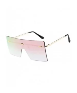 Oversized Square Sunglasses Flat Top Fashion Shades Oversize Sunglasses - Pink - CL195NHNGZ9 $6.78 Square