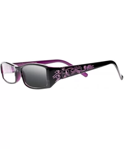 Women Diamonds Flowers Transition Photochromic Reading Glasses UV400 Sunglasses - Purple - CG18DW06OSG $16.45 Rectangular