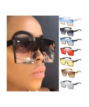 Square Oversized Sunglasses for Women Men Flat Top Fashion Shades Fashion Glasses Vintage Retro Classic - D - C719074YRUH $5....