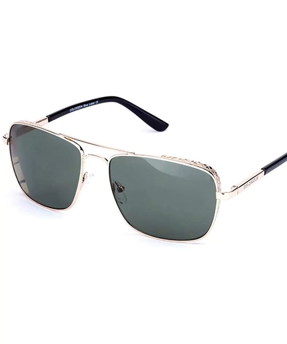 Retro Sunglasses Men Sun Glasses For Fishing Square Glasses Fashion Blue - Green - C918YNDDGH3 $13.57 Aviator