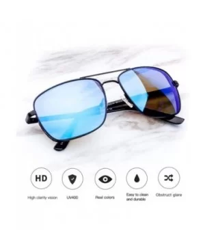 Retro Sunglasses Men Sun Glasses For Fishing Square Glasses Fashion Blue - Green - C918YNDDGH3 $13.57 Aviator