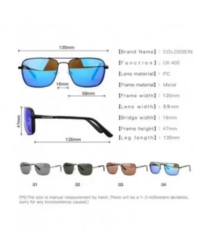 Retro Sunglasses Men Sun Glasses For Fishing Square Glasses Fashion Blue - Green - C918YNDDGH3 $13.57 Aviator