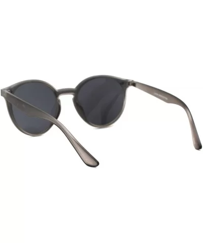 Womens In Set Shield Lens Keyhole Retro Round Horn Rim Sunglasses - Slate Black - CV18UTH9A5Y $10.95 Shield