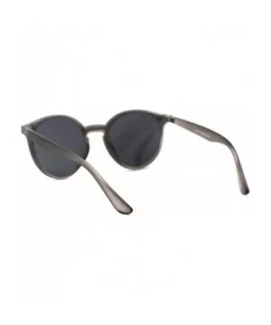 Womens In Set Shield Lens Keyhole Retro Round Horn Rim Sunglasses - Slate Black - CV18UTH9A5Y $10.95 Shield