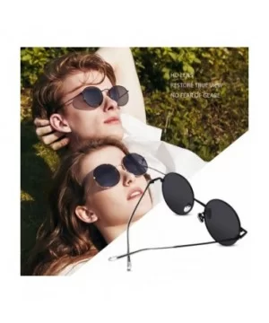 Retro Round Sunglasses Small Men Women Steampunk Hippy Lennon Glasses Polarized Colored Lens UV400 Metal Frame - CY18YK5I4MG ...