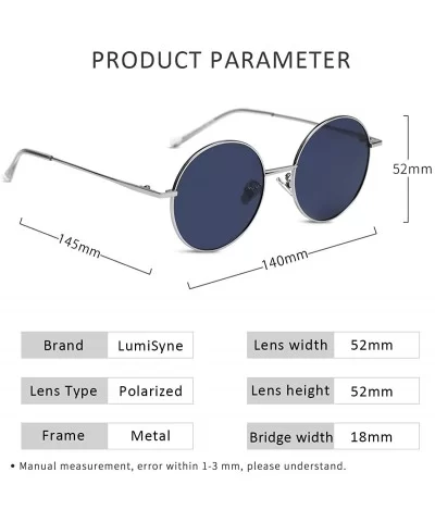 Retro Round Sunglasses Small Men Women Steampunk Hippy Lennon Glasses Polarized Colored Lens UV400 Metal Frame - CY18YK5I4MG ...