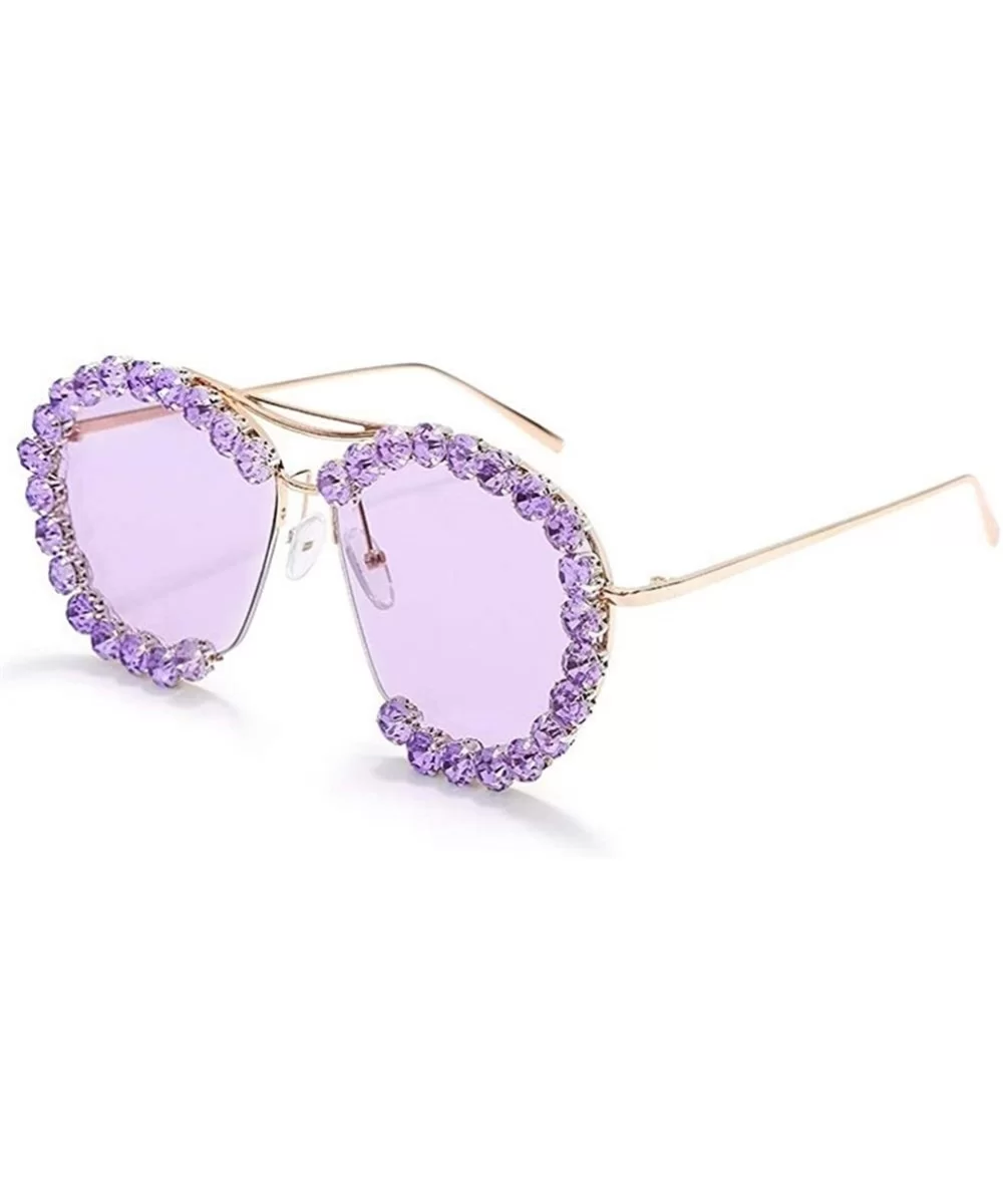 Fashion Oversized Diamond Sunglasses Vintage - A - CI198GEKXQ6 $17.88 Oversized