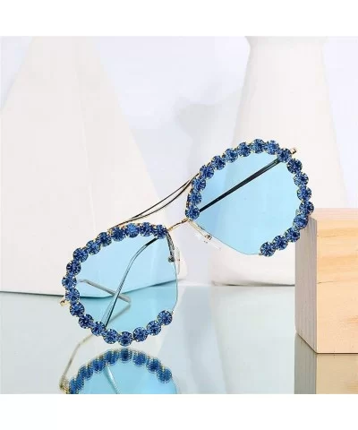 Fashion Oversized Diamond Sunglasses Vintage - A - CI198GEKXQ6 $17.88 Oversized