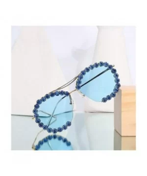 Fashion Oversized Diamond Sunglasses Vintage - A - CI198GEKXQ6 $17.88 Oversized