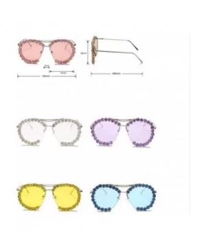 Fashion Oversized Diamond Sunglasses Vintage - A - CI198GEKXQ6 $17.88 Oversized