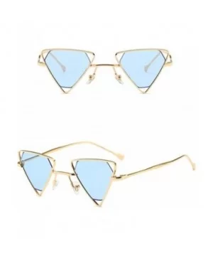 Vintage Triangle Punk Sunglasses for Women Retro Metal Frame - 3 - C218S3QGO7W $18.72 Goggle