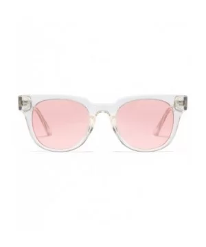 Unisex 80's Retro Classic Trendy Stylish Square Sunglasses UV400 Protection S5000 - Transparent/Pink - CU19644GK5Y $11.95 Square