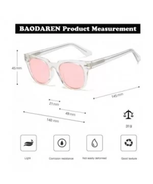 Unisex 80's Retro Classic Trendy Stylish Square Sunglasses UV400 Protection S5000 - Transparent/Pink - CU19644GK5Y $11.95 Square