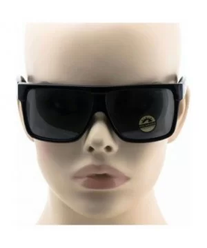 Oversize Aviator POLARIZED Sunglasses Flat Top Square Vintage Retro Fashion Men Women - Black - CY186NWMND3 $8.11 Aviator