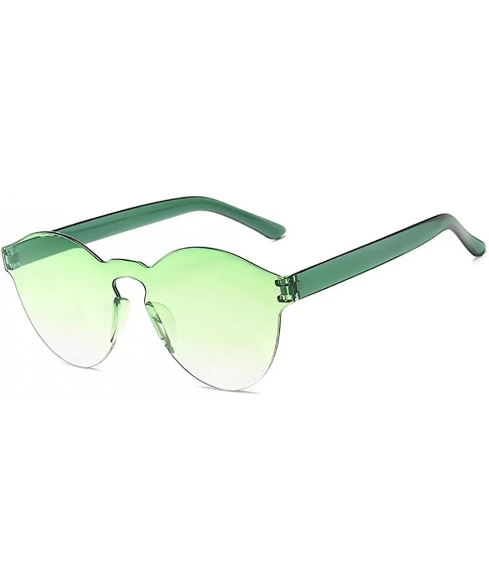 Unisex Fashion Candy Colors Round Outdoor Sunglasses Sunglasses - Grass Green - CL190KAGXWR $10.14 Round