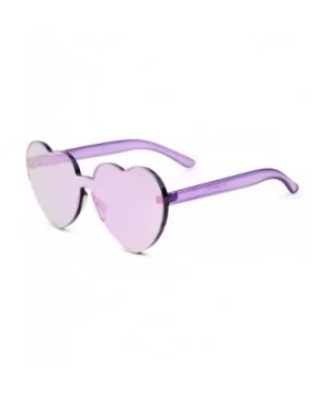 Heart Shape Rimless sunglasses Festival Party Glasses - Purple - CK188TRXWWI $6.71 Wayfarer