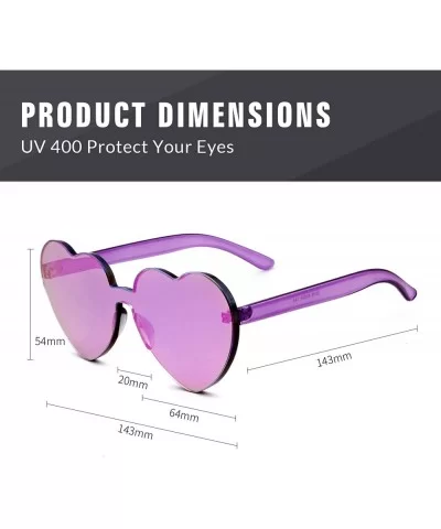 Heart Shape Rimless sunglasses Festival Party Glasses - Purple - CK188TRXWWI $6.71 Wayfarer