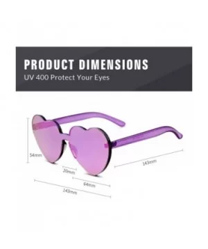 Heart Shape Rimless sunglasses Festival Party Glasses - Purple - CK188TRXWWI $6.71 Wayfarer