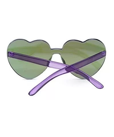 Heart Shape Rimless sunglasses Festival Party Glasses - Purple - CK188TRXWWI $6.71 Wayfarer