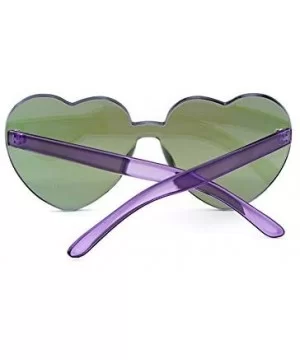 Heart Shape Rimless sunglasses Festival Party Glasses - Purple - CK188TRXWWI $6.71 Wayfarer