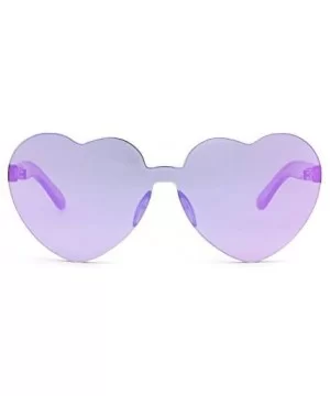 Heart Shape Rimless sunglasses Festival Party Glasses - Purple - CK188TRXWWI $6.71 Wayfarer